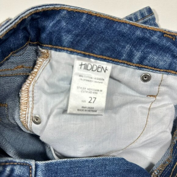 Hidden Jeans Womens Size 27 Mid Rise Straight Leg Distressed Medium Blue Denim - Picture 5 of 6